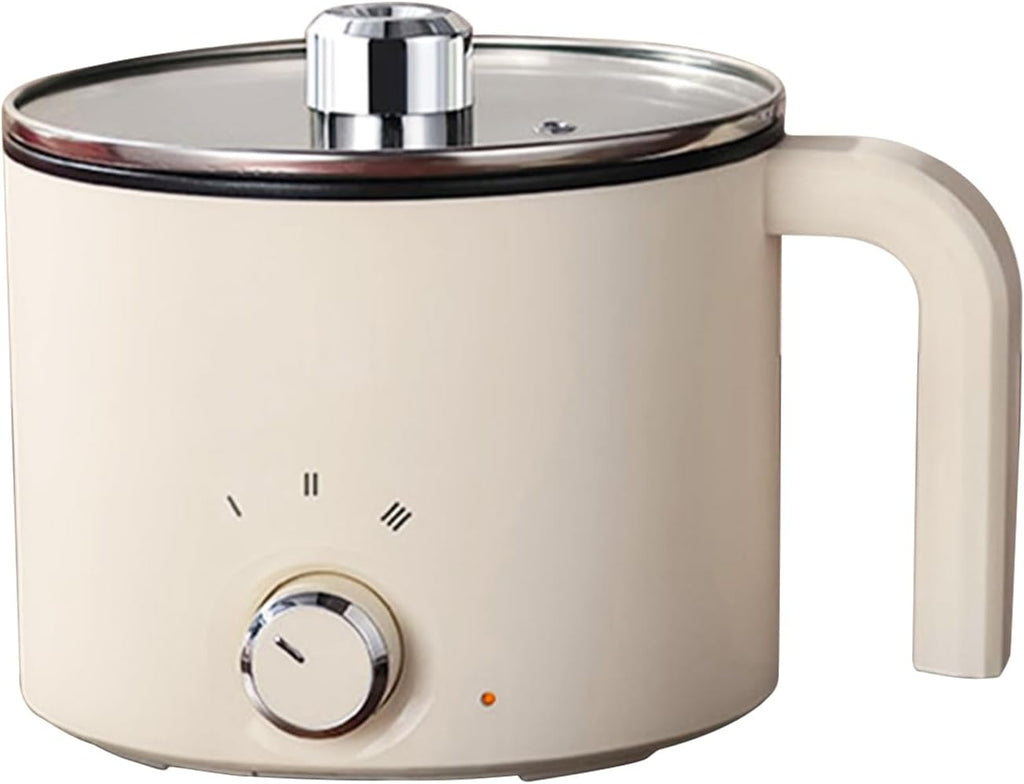 Electric Cooking Pot, Personal Frying Pan with Adjustable Settings for Quick Breakfast, Lunch, Porridge, Steak Cooking, Non-Stick Coating, Kitchen Appliance for College Students, 7.87x7.68x6.3 inches