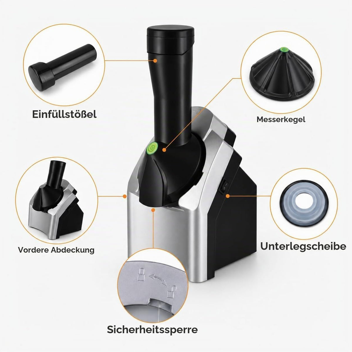 Fruit Soft Serve Ice Cream Maker, Home Frozen Dessert Machine For Sherbet, Sorbet, Fruit Ice Cream And Frozen Yoghurt