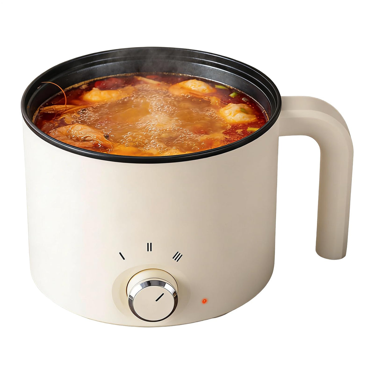 Electric Cooking Pot, Personal Frying Pan with Adjustable Settings for Quick Breakfast, Lunch, Porridge, Steak Cooking, Non-Stick Coating, Kitchen Appliance for College Students, 7.87x7.68x6.3 inches
